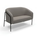 Ver imagem 2 de Sofá 2 Lugares Namoradeira Stella Base Industrial Alta Preta Suede Grafite D03 - D’Rossi
