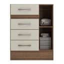 Ver imagem 6 de Quarto Infantil com Cômoda 4 Gavetas e 1 Porta Guarda-Roupa 4 Portas e 2 Gavetas Ninho Marrom/Castanho/Off White
