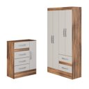 Ver imagem 2 de Quarto Infantil com Cômoda 4 Gavetas e 1 Porta Guarda-Roupa 4 Portas e 2 Gavetas Ninho Marrom/Castanho/Off White