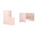 Ver imagem 2 de Quarto para Bebê Completo com Guarda-Roupa e Comôda e Berço Doce Sonho Rosa/Acetinado