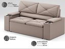 Ver imagem 2 de Sofá com Porta Copos Retrátil e Reclinável Pop 1,54m Velosuede Bege - Netsofas