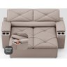 Sofá com Porta Copos Retrátil e Reclinável Pop 1,54m Velosuede Bege - Netsofas - 5