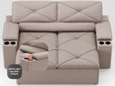 Ver imagem 5 de Sofá com Porta Copos Retrátil e Reclinável Pop 1,54m Velosuede Bege - Netsofas