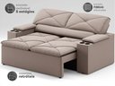 Ver imagem 3 de Sofá com Porta Copos Retrátil e Reclinável Pop 1,54m Velosuede Bege - Netsofas