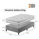 Ver imagem 4 de Cama Box Solteiro King Cinza + Colchão Molas Ensacadas Zidi Alabama 96x203x61cm