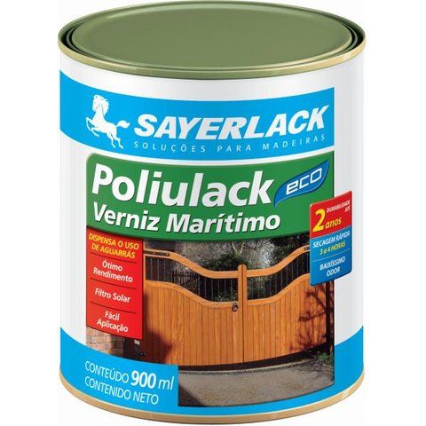 Verniz Marítimo Poliulack Eco Sayerlack Base Água Acetinado 900 ml
