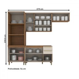 Cozinha Completa Requinte 11 Portas 2 Gavetas Nature/areia Hp - Henn - 4