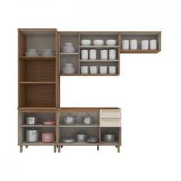 Cozinha Completa Requinte 11 Portas 2 Gavetas Nature/areia Hp - Henn - 3