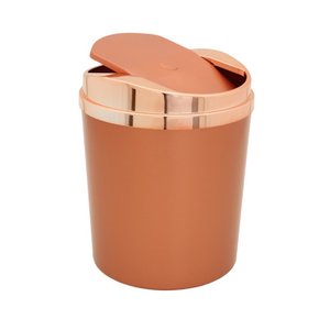 Lixeira Plástica 5L Tampa Basculante Retangular Rotaplast:Rosé Gold