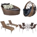 Ver imagem 1 de Kit 4 Cadeiras e Mesa, 2 Espreguiçadeiras, 1 Balanço Ninho e 1 Chaise em Alumínio