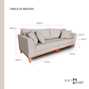 Ver imagem 5 de Sofá Pierri | Base de Madeira & Tecido Acquablock Impermeável | 220 Cm | Linhão Bege