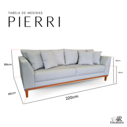 Sofá Pierri | Base de Madeira & Tecido Acquablock Impermeável | 220 Cm | Cinza Claro - 5