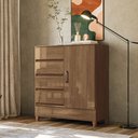 Ver imagem 2 de Cômoda Sapateira 1 Porta 4 Gavetas Fit 1.4 para Quarto Jequitibá Santos Andirá