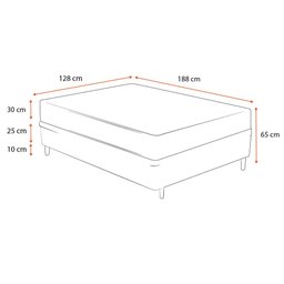 Cama Box Viúva + Colchão de Molas Ensacadas Ortobom Airtech Springpocket 128cm - 2
