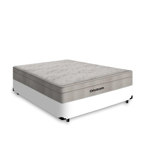 Cama Box Viúva + Colchão de Molas Ensacadas Ortobom Airtech Springpocket 128cm