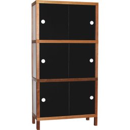 Armário Portas Correr 734-3 Portas Pretas - 1 Armário Portas Correr 734-3 Portas Pretas - 1