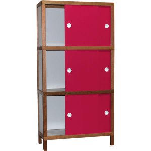 Armário Portas Correr 734-3 Portas Rosa