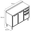 Ver imagem 3 de Balcão de Aço Tampo 3 Portas 2 Gavetas Estilo Bertolini