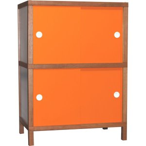 Armário Portas Correr 744-2 Porta Laranja