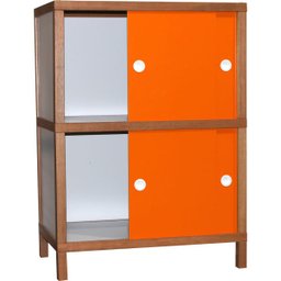 Armário Portas Correr 744-2 Porta Laranja - 2