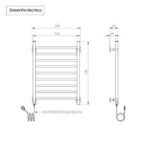 Toalheiro Elétrico Seccare Quadratto, 100 Watts, Branco - 220 Volts - 6