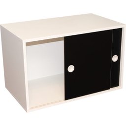 Armário Portas de Correr Pt Branco com Porta Preto - 2