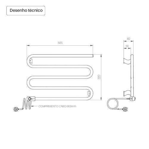 Toalheiro Elétrico Seccare Soluzione, 70 Watts, Branco - 220 Volts - 6