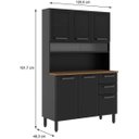 Ver imagem 2 de Cozinha Compacta Aço 6 Portas 3 Vidros 2 Gavetas Bertolini