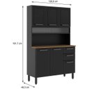 Ver imagem 2 de Cozinha Compacta Aço 6 Portas 3 Vidros 2 Gavetas Bertolini