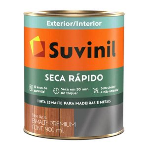 Tinta Esmalte Suvinil Seca Rápido Brilho Base Água 900ml Platina