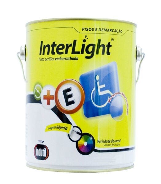 Tinta Acrílica Emborrachada Indutil Interlight Piso 18L Amarelo - 1