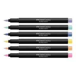 Caneta Hidrográfica Supersoft Brush 150706tpsoft 6 Cores Pastel - Faber Castell - 2