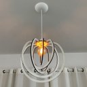 Ver imagem 2 de Luminária Pendente Madeira Caroá Circulo Teto Sala Quarto Cozinha Balcão Branco