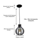 Ver imagem 3 de Luminária Lustre Pendente Caroá Pequim P Madeira Teto Sala Quarto Cozinha Balcão Cinza