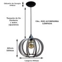 Ver imagem 3 de Luminária Lustre Pendente Caroá New York Dia Madeira Teto Sala Quarto Cozinha Balcão Cinza