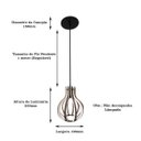 Ver imagem 3 de Luminária Lustre Pendente Caroá Pequim P Madeira Teto Sala Quarto Cozinha Balcão Branco