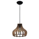 Ver imagem 2 de Luminária Lustre Pendente Caroá Moscou 15H Madeira Teto Sala Quarto Cozinha Balcão Marrom