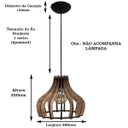 Ver imagem 3 de Luminária Lustre Pendente Caroá Moscou 15H Madeira Teto Sala Quarto Cozinha Balcão Marrom