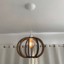 Ver imagem 2 de Luminária Lustre Pendente Caroá New York Dia Madeira Teto Sala Quarto Cozinha Balcão Marrom