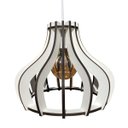 Ver imagem 1 de Luminária Lustre Pendente Caroá Moscou 15H Madeira Teto Sala Quarto Cozinha Balcão Branco