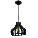 Ver imagem 2 de Luminária Lustre Pendente Caroá Moscou 15H Madeira Teto Sala Quarto Cozinha Balcão Preto