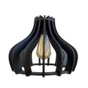 Ver imagem 1 de Luminária Lustre Pendente Caroá Moscou 15H Madeira Teto Sala Quarto Cozinha Balcão Preto