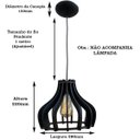 Ver imagem 3 de Luminária Lustre Pendente Caroá Moscou 15H Madeira Teto Sala Quarto Cozinha Balcão Preto