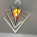 Ver imagem 3 de Luminária Pendente Madeira Caroá Diamante Teto Sala Quarto Cozinha Balcão Branco