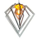 Ver imagem 1 de Luminária Pendente Madeira Caroá Diamante Teto Sala Quarto Cozinha Balcão Branco