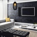 Ver imagem 4 de Luminária Lustre Pendente Madeira Caroá Dubai 40cm Teto Mesa Sala Ilha Cozinha Balcão Preto