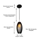 Ver imagem 3 de Luminária Lustre Pendente Madeira Caroá Dubai 40cm Teto Mesa Sala Ilha Cozinha Balcão Preto