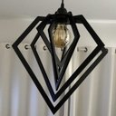 Ver imagem 4 de Luminária Pendente Madeira Caroá Diamante Teto Sala Quarto Cozinha Balcão Preto