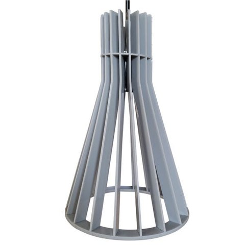 Luminária Lustre Pendente Acrílico Caroá Singapura Sala Quarto Cozinha Balcão Cinza