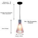 Ver imagem 3 de Luminária Lustre Pendente Acrílico Caroá Singapura Sala Quarto Cozinha Balcão Cinza